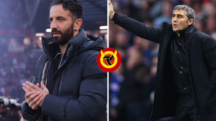 Split image of Manchester United boss Ruben Amorim and Athletic Bilbao boss Ernesto Valverde.