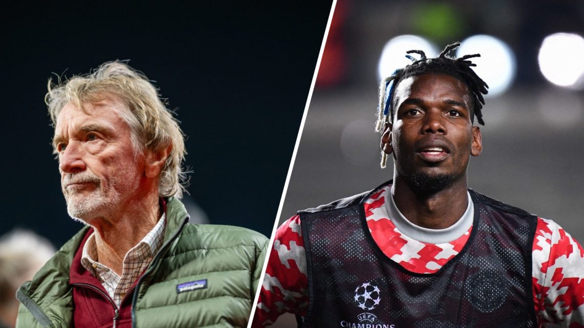A split image of Sir Jim Ratcliffe (L) and former Manchester United midfielder Paul Pogba (R)