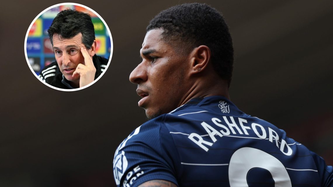 Split image – Marcus Rashford and Aston Villa manager Unai Emery with a decision to make