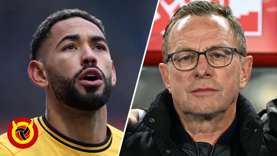 Split image. Matheus Cunha for Wolves headshot on the left. Ralf Rangnick as Austria manager headshot on the right. Overlaid UIF logo.