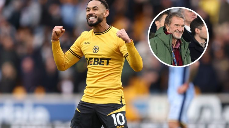 Wolves forward Matheus Cunha, inset of Manchester United co-owner Sir Jim Ratcliffe