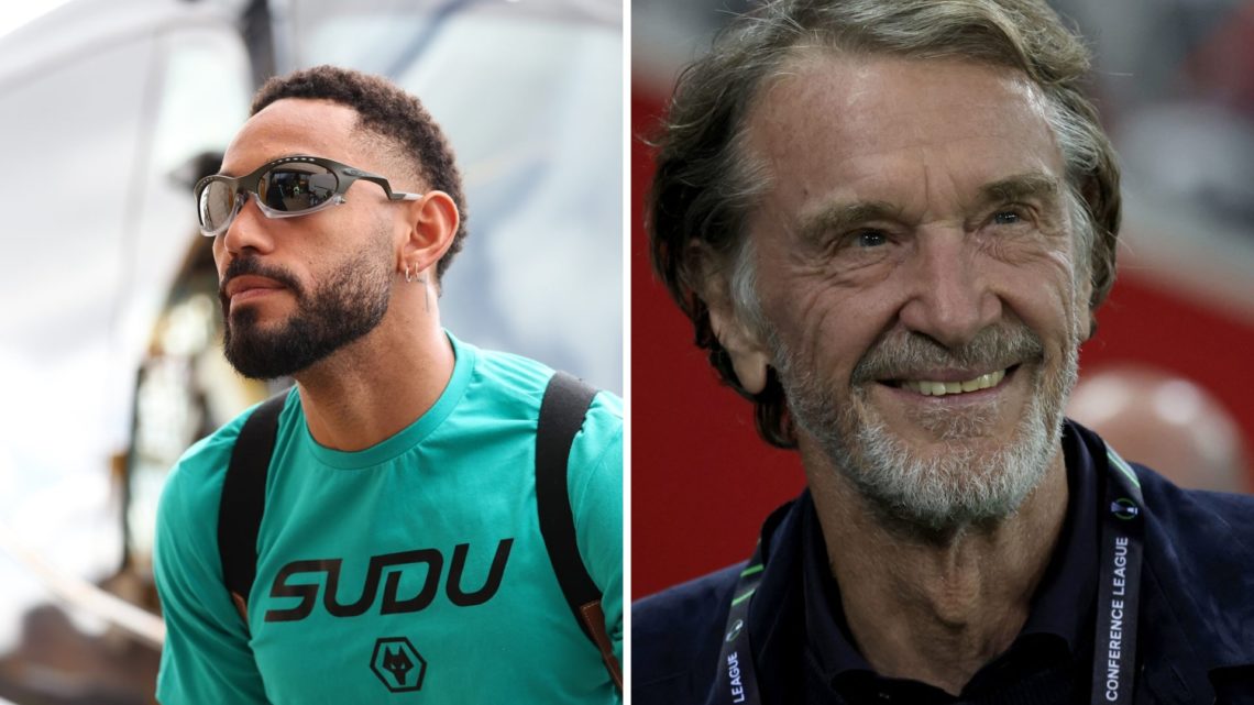 Split image of Wolves forward Matheus Cunha and Manchester United co-owner Sir Jim Ratcliffe