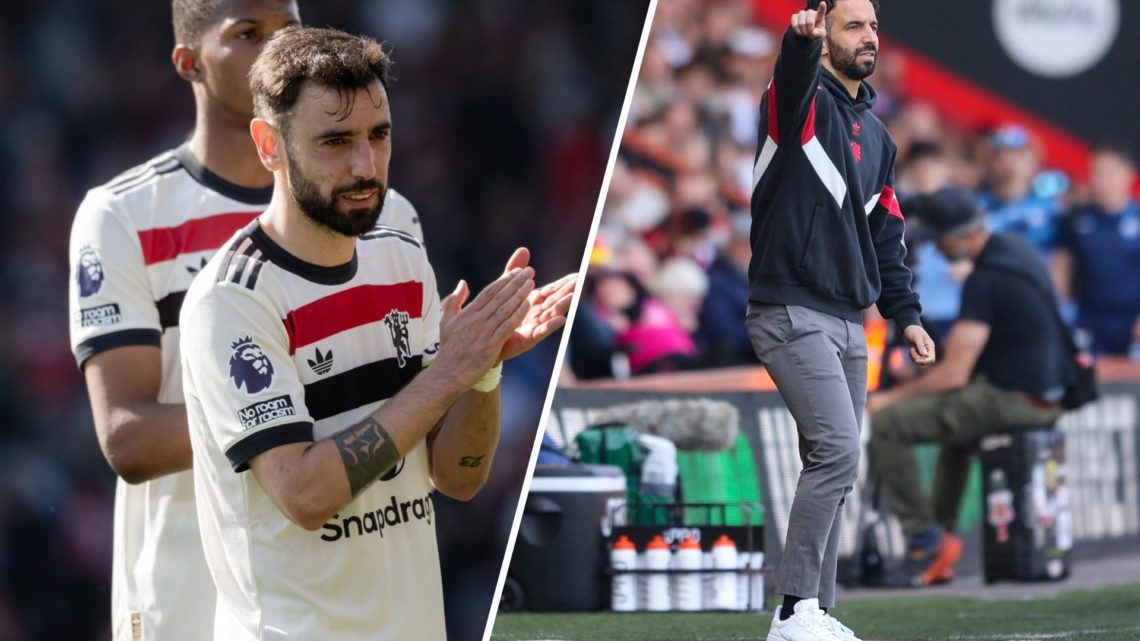 Manchester United captain Bruno Fernandes faces Bournemouth, head coach Ruben Amorim.