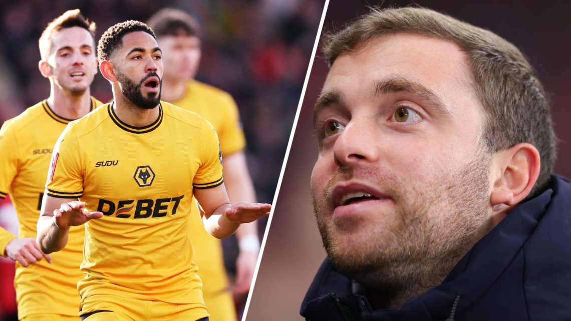 A split image of Wolverhampton Wanderers attacker Matheus Cunha (L) and journalist Fabrizio Romano (R)