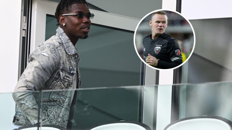 Former Manchester United star Paul Pogba, inset of Wayne Rooney at DC United.