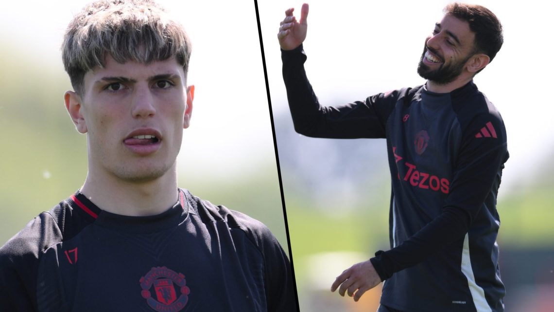 Bruno Fernandes split image with Alejandro Garnacho