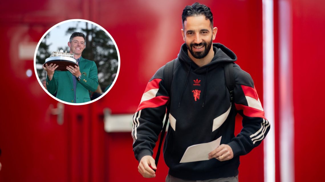Ruben Amorim split image with Rory McIlroy