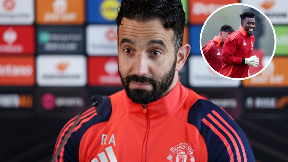 Ruben Amorim split image with Andre Onana