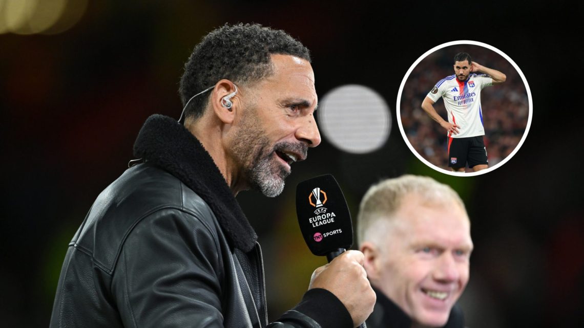 Rio Ferdinand split image and Ryan Cherki