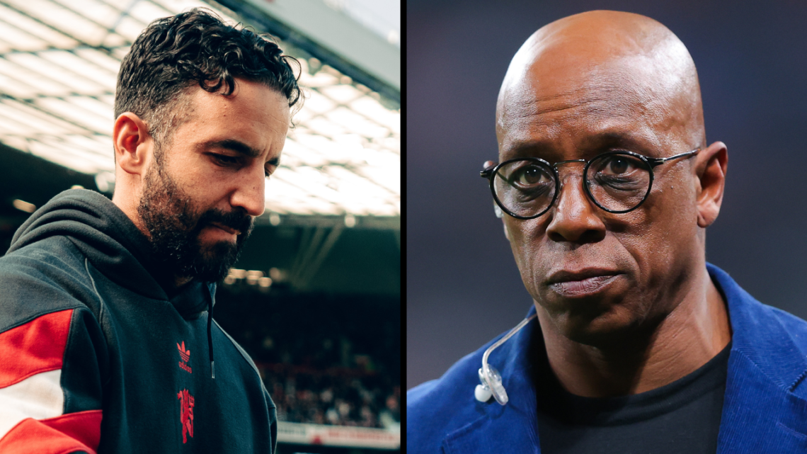Ian Wright looks on during the FIFA World Cup 2026 European Qualifier between England and Latvia at Wembley Stadium. Insert: Head Coach Ruben Amori...