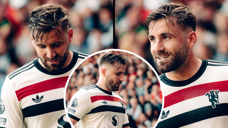Luke Shaw of Manchester United in action during the Premier League match between AFC Bournemouth and Manchester United FC at Vitality Stadium. Inse...