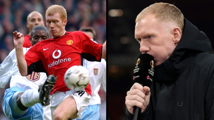 Paul Scholes comments for TNT Sports the UEFA Europa League 2024/25 Round of 16 Second Leg match between Manchester United (Man U) and Real Socieda...
