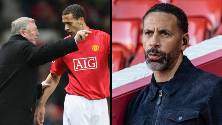 Former Manchester United player Rio Ferdinand on TV duties before the match during the Premier League match between Nottingham Forest FC and Manche...