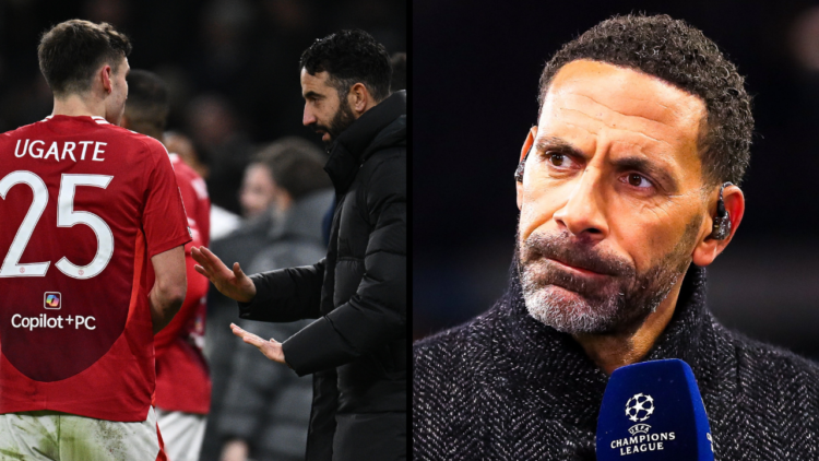 TNT Sports pundit Rio Ferdinand during the UEFA Champions League 2024/25 Round of 16 Second Leg match between Aston Villa FC and Club Brugge KV at ...