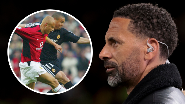 Rio Ferdinand comments for TNT Sports the UEFA Europa League 2024/25 Quarter Final Second Leg football match between Manchester United (Man U) and ...