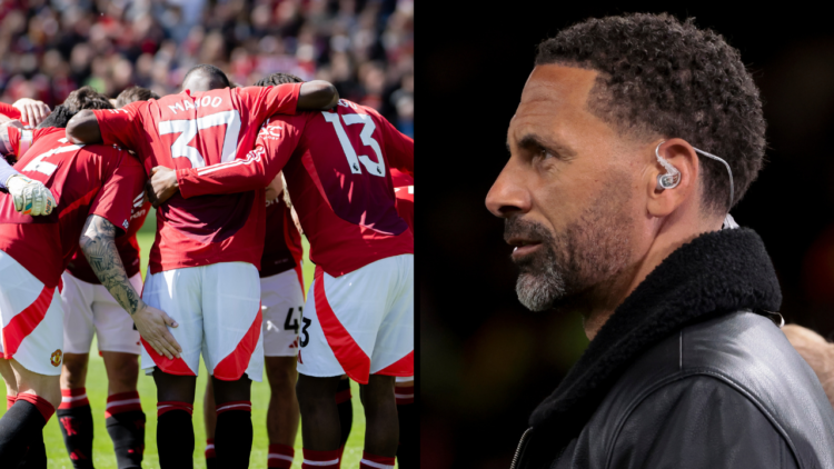 Rio Ferdinand comments for TNT Sports the UEFA Europa League 2024/25 Quarter Final Second Leg football match between Manchester United (Man U) and ...