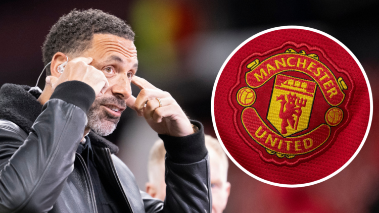 Ex Manchester United footballer Rio Ferdinand gestures to fans after the UEFA Europa League 2024/25 Quarter Final Second Leg match between Manchest...