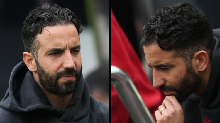 Manchester United's Head Coach Ruben Amorim is present during the Premier League match between Newcastle United and Manchester United at St. James'...
