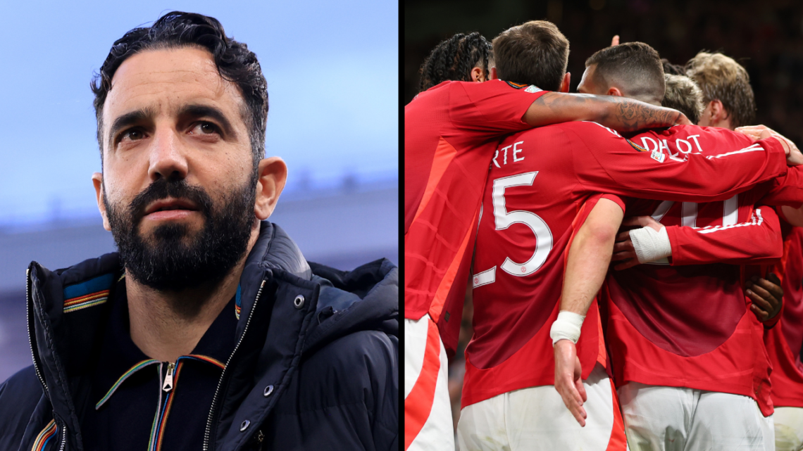 Manchester United manager Ruben Amorim during the UEFA Europa League 2024/25 Quarter Final Second Leg match between Manchester United and Olympique...
