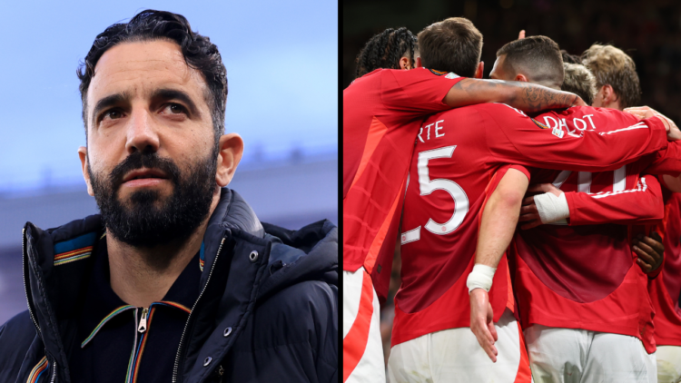 Manchester United manager Ruben Amorim during the UEFA Europa League 2024/25 Quarter Final Second Leg match between Manchester United and Olympique...