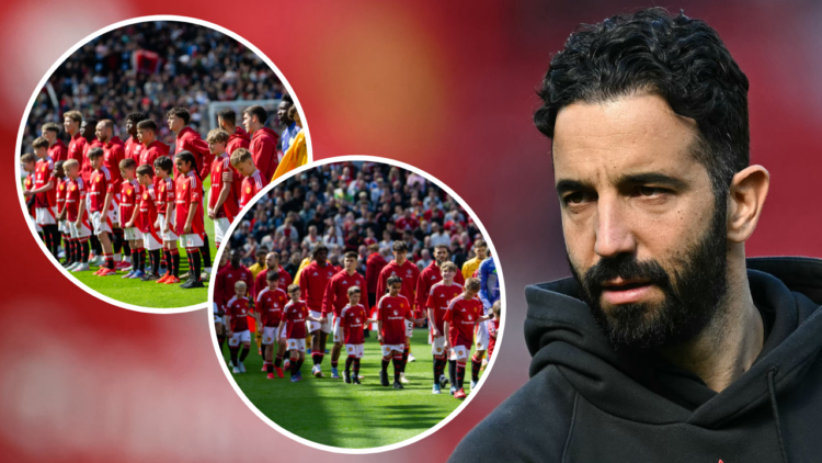 Manchester United's Portuguese head coach Ruben Amorim reacts after the English Premier League football match between Manchester United and Wolverh...