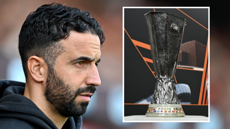 Ruben Amorim, Manager of Manchester United, looks on during the Premier League match between AFC Bournemouth and Manchester United FC at Vitality S...