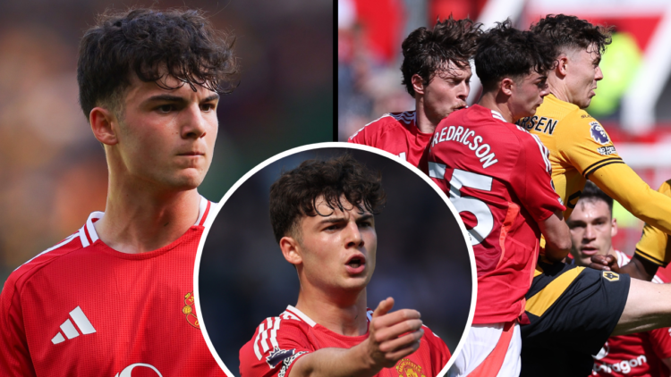 Tyler Fredricson of Manchester United during the Premier League match between Manchester United FC and Wolverhampton Wanderers FC at Old Trafford. ...