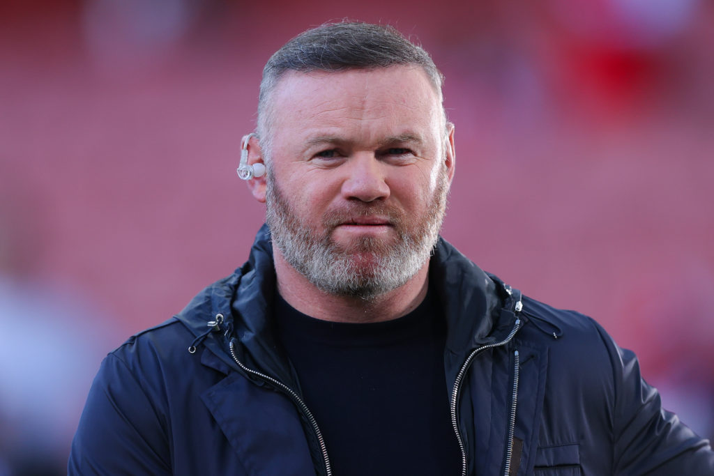 Amazon Prime Video pundit Wayne Rooney during the Champions League match between Arsenal and Paris Saint-Germain at the Emirates Stadium in 2025 in London, England.
