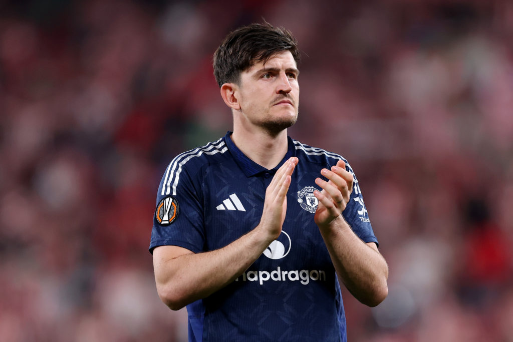 Harry Maguire during the Europa League final to Tottenham