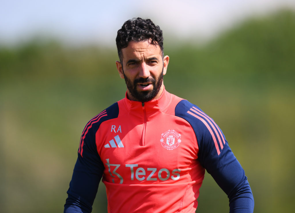 Ruben Amorim training his Manchester United players