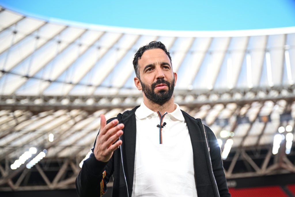 Ruben Amorim at the San Mames in Bilbao ahead of Manchester United vs Tottenham in the Europa League final.