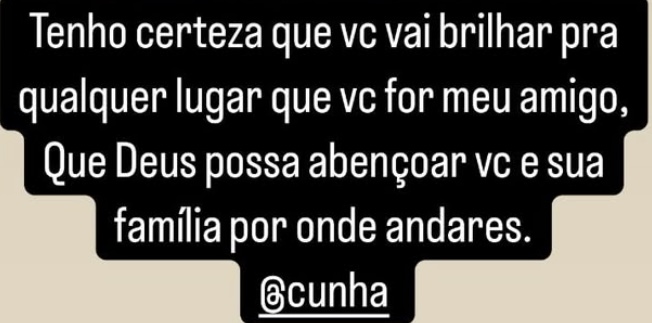 Andre sends a message to Matheus Cunha on instagram.