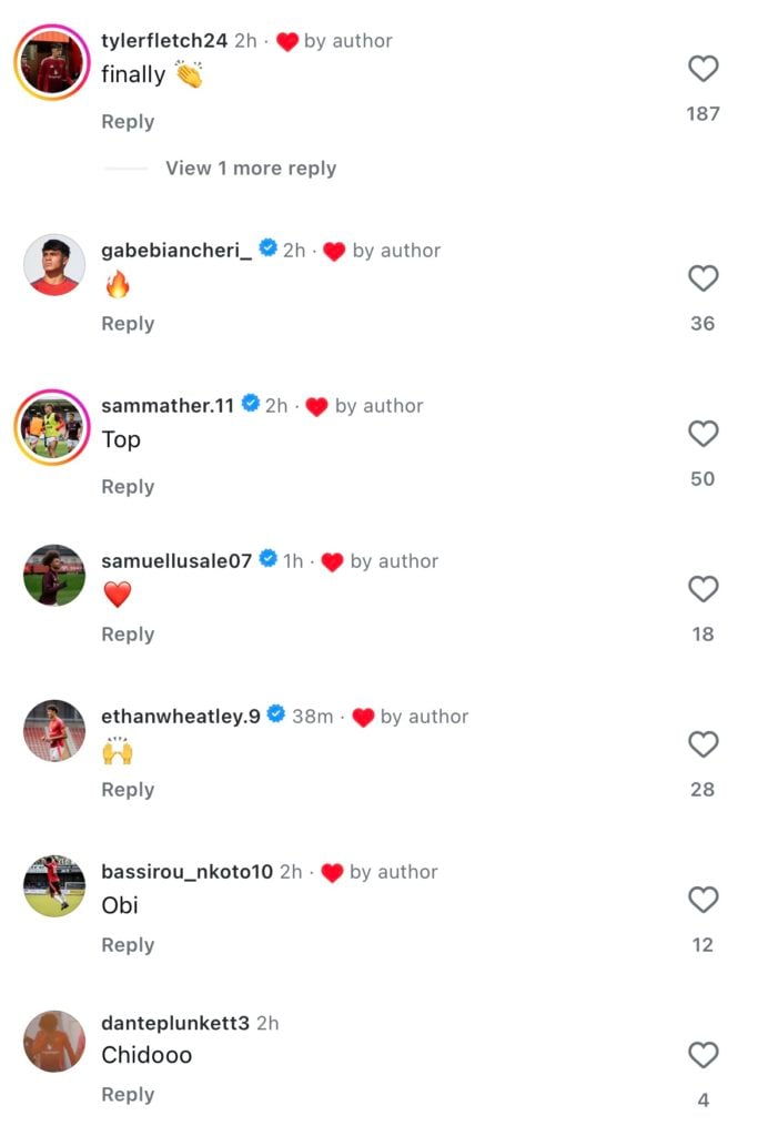 Réponses à la publication CHIDO Obi Instagram.