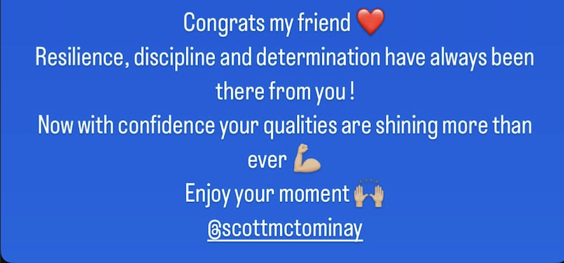 Bruno Fernandes Instagram message to Scott McTominay