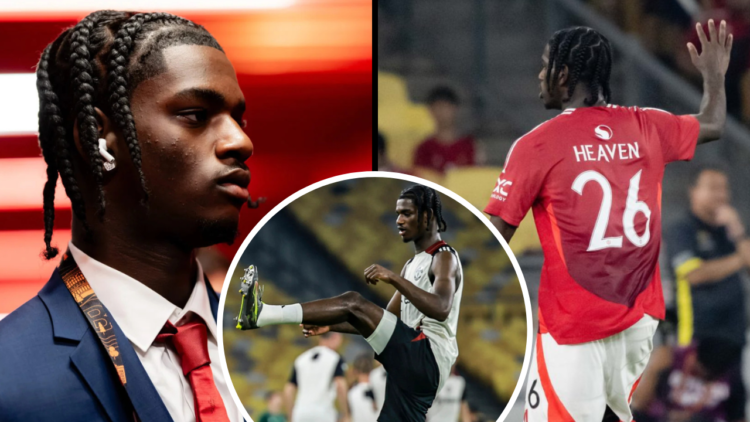 Ayden Heaven of Manchester United arrives ahead of the UEFA Europa League Final 2025 between Tottenham Hotspur and Manchester United at Estadio de ...