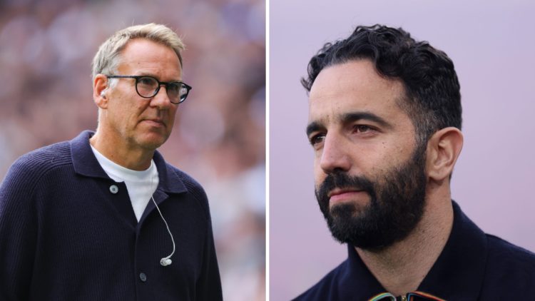 Split image of pundit Paul Merson and Manchester United head coach Ruben Amorim.