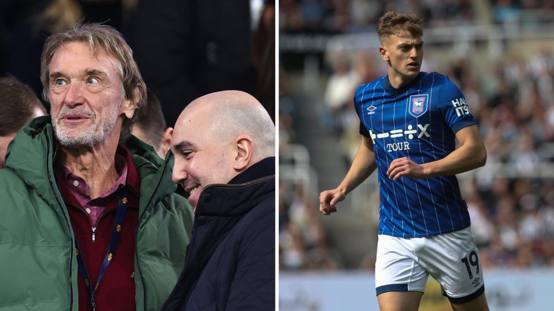 Manchester United owner Sir Jim Ratcliffe and CEO Omar Berrada, and Ipswich Town striker Liam Delap.