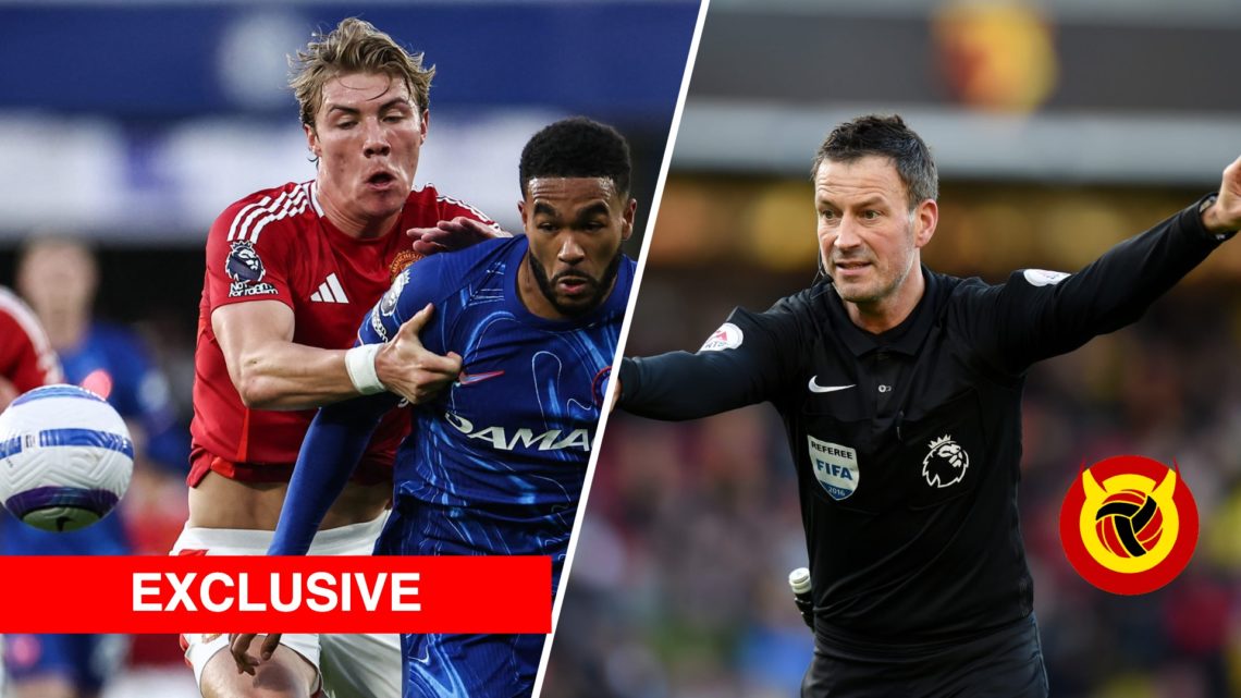 Mark Clattenburg split image with Rasmus Hojlund