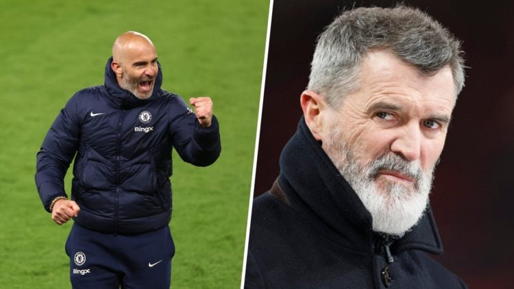 Roy Keane split image with Enzo Maresca