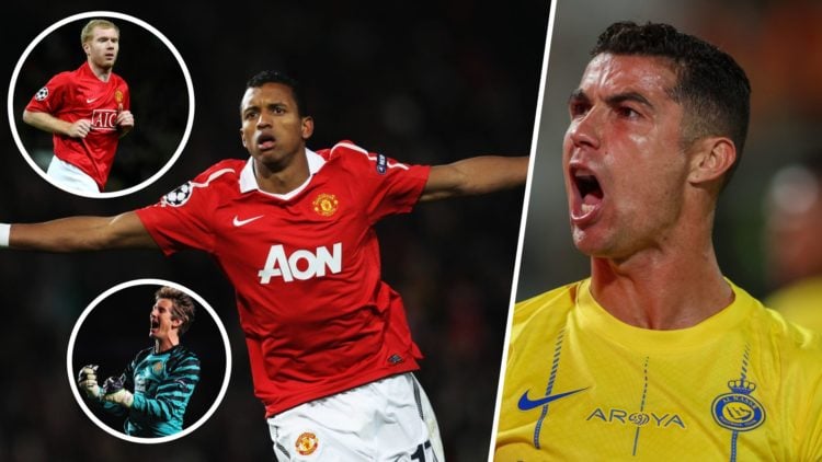 Nani split image with Cristiano Ronaldo