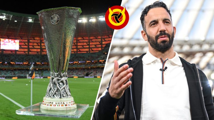 Europa League trophy and Ruben Amorim - with UIF logo