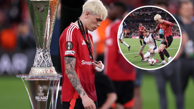 Manchester United star Alejandro Garnacho after losing the Europa League final vs Tottenham.