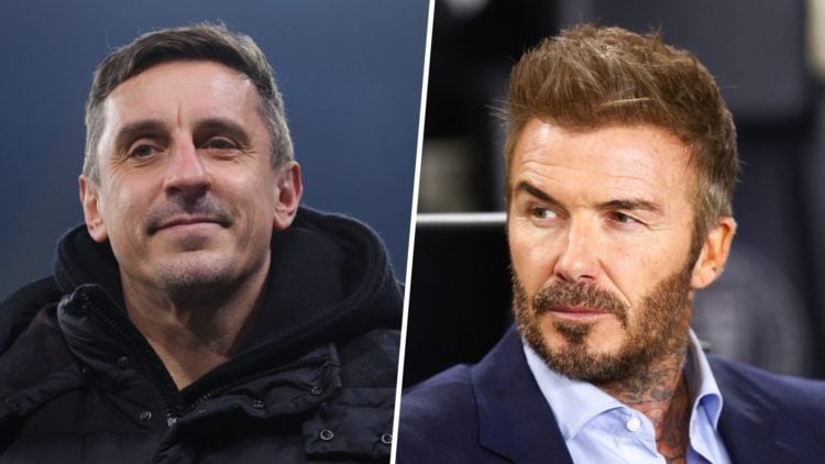 Gary Neville split image with David Beckham