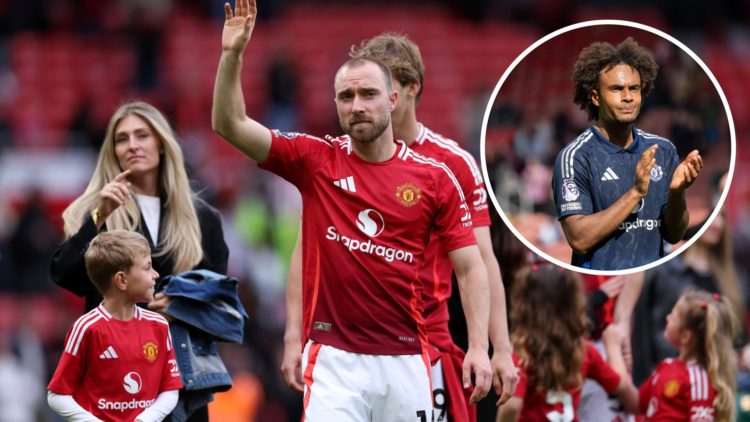 Christian Eriksen split image with Joshua Zirkzee