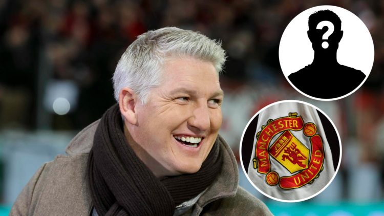 Bastian Schweinsteiger split image with Manchester United crest