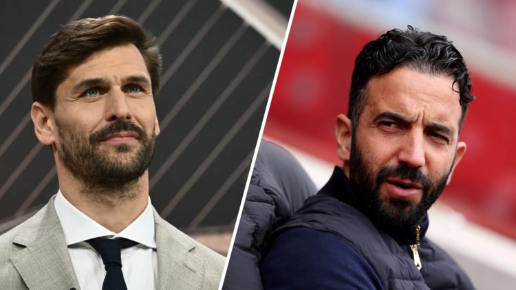 Split image of former Tottenham star Fernando Llorente and Manchester United head coach Ruben Amorim.