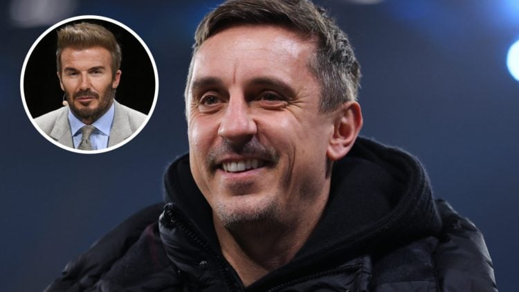 Gary Neville split image with David Beckham