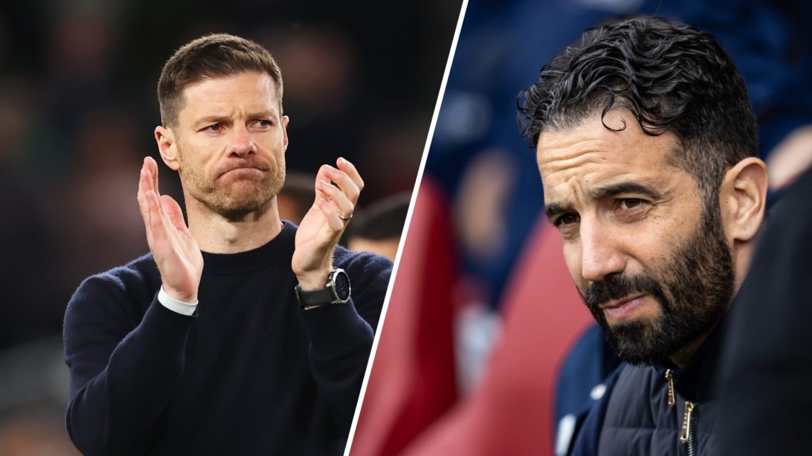 Manager Xabi Alonso and Manchester United head coach Ruben Amorim.