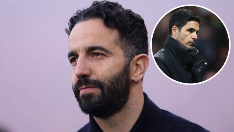 Ruben Amorim split image with Mikel Arteta