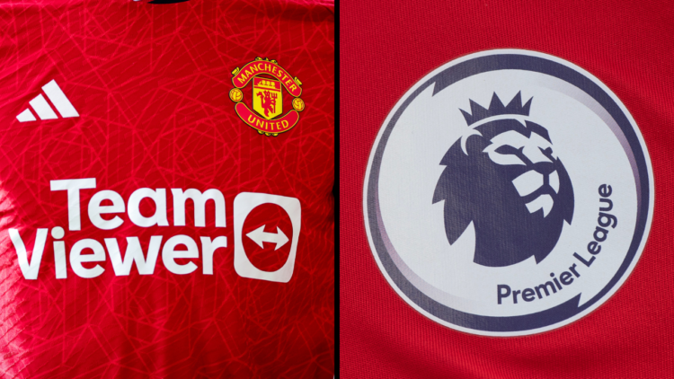 Detail of Manchester United home shirt
